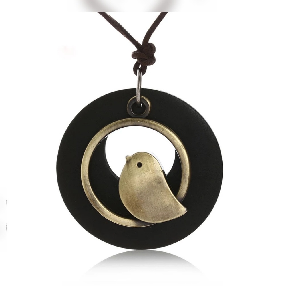 πREDUCEDπBlack Rustic Bird Pendant Necklace - Picture 2 of 5